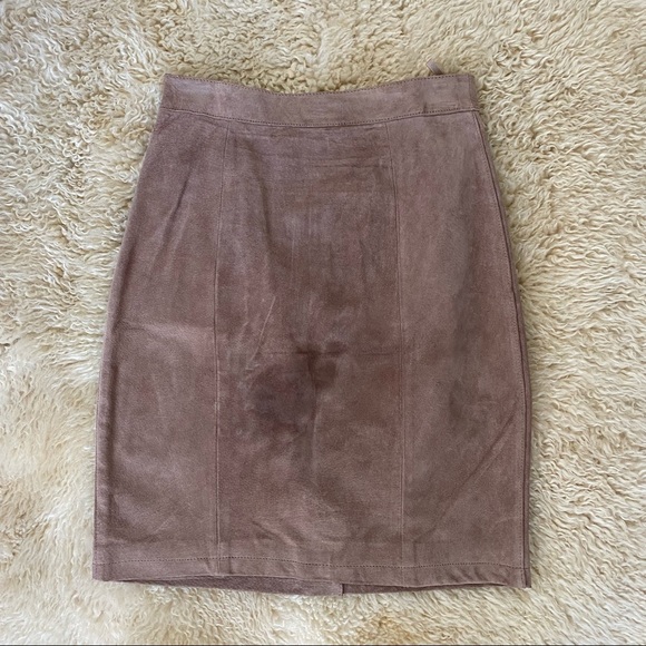 Global Identity Women’s Size 5/6 Skirt Tan Brown Leather Vintage Size 2 - Picture 1 of 7